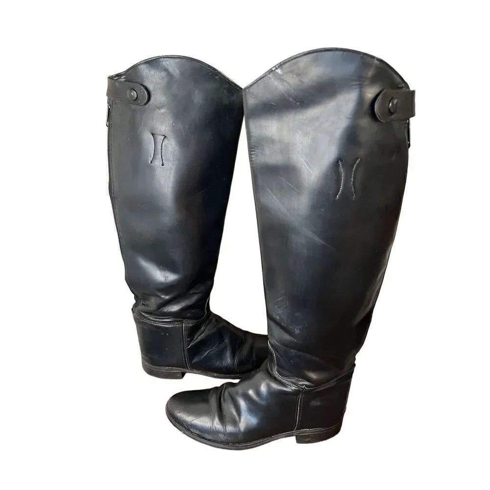Birkenstock Knee High Black Leather Riding Style Boots Women’s 8 Equestrian